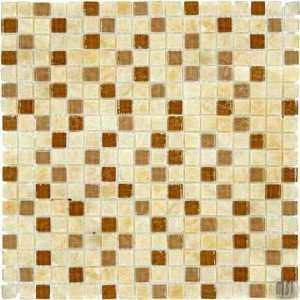   Glass/Onyx Tumbled Stone and Glass Blend Mosaic Tile: Home Improvement