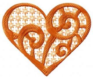 Elegant Valentine Hearts Machine embroidery designs 4x4  