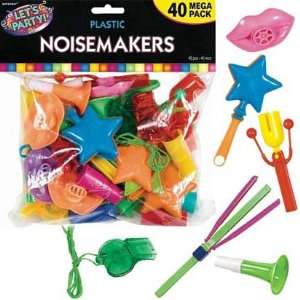  Mega Pack Plastic Noisemakers 40ct Toys & Games