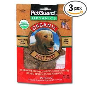 PetGuard Beef Jerky Dog Treats, 3  Ounce (Pack of 3)  
