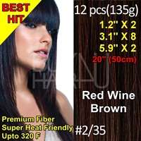  ON HAIR EXTENSIONS STRAIGHT 20 LONG 14PCS SET HEAT FRIENDLY SYNTHETIC