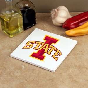 Iowa State Cyclones White 5.75 Square Absorbent Stone Trivet  