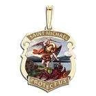 PicturesOnGold Saint Michael Badge, Sterling Silver, 2/3 x 3/4 in 