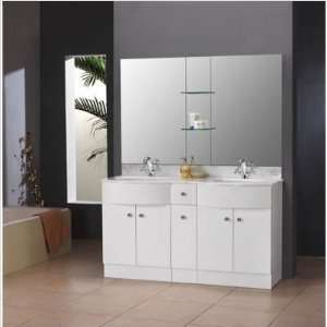  WH Eurodesign Double Vanity Bathroom Vanity   White: Home Improvement