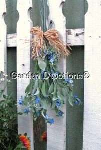 Faux Dried Flowers FORGET ME NOT BOQUET Hanging Spray  