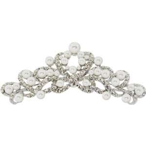 com Fancy Hair Jewelry, Faux Pearls and Crystals Silvertone Victorian 