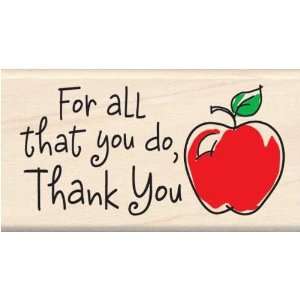  Teacher Thank You Wood Mounted Rubber Stamp: Arts, Crafts 