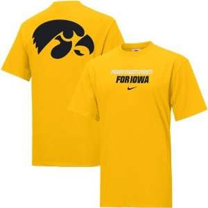 Nike Iowa Hawkeyes Yellow Rush the Field T shirt  Sports 