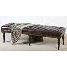  Hastings Brown Tufted Bonded Leather Ottoman Bench