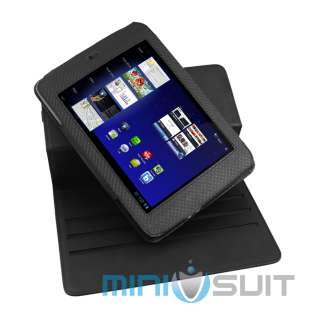 Black MiniSuit Rotating Leather Case Book Cover Folio Style for Archos 
