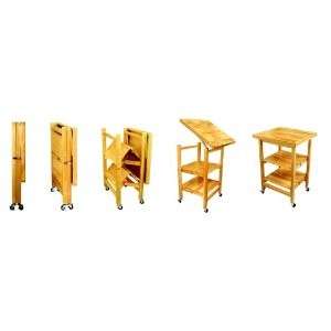 Oasis Concepts Wooden Folding Kitchen cart w/ Wine Storage  