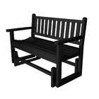   Earth Friendly Sand and Sea Outdoor Patio Glider Bench   Black
