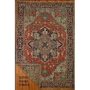    6x9 Hand Knotted Serapi Persian Rug   69x99: Home & Kitchen