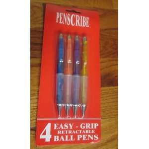    Penscribe 4 Easy Grip Retractable Ball Pens