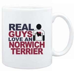   Mug White  Real guys love a Norwich Terrier  Dogs: Sports & Outdoors