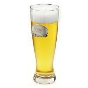  Engraved Grand Pilsner Glass with Pewter Medallion Health 