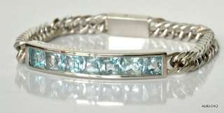   PIANEGONDA Sterling Silver Blue Topaz Chain Link Bracelet SALE  