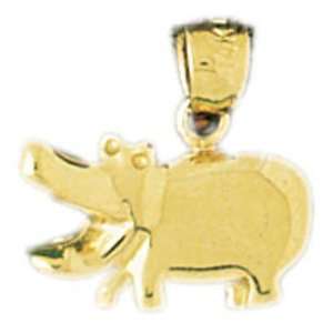   14K Gold Pendant Hippopotamus 1.2   Gram(s) CleverEve Jewelry