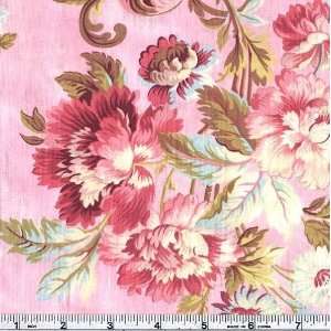   Wide Tickled Pink Peony Pink Fabric By The Yard Arts, Crafts & Sewing