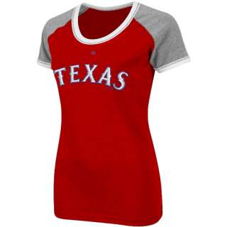 Majestic Texas Rangers Womens All My Heart Premium T Shirt   Red 