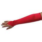 Private Island Satin Gauntlet Fingerless Gloves   Red