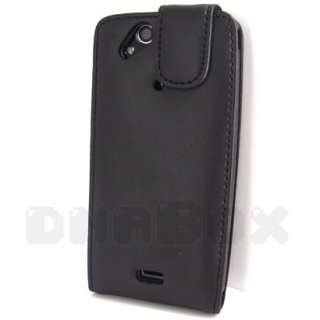 Cow Leather Case Cover Skin Film For Sony Ericsson Xperia Arc u_Black 