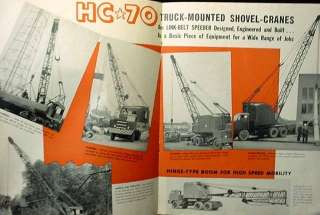   Speeder Truck Mounted Shovel Crane Advertising Brochure Catalog  