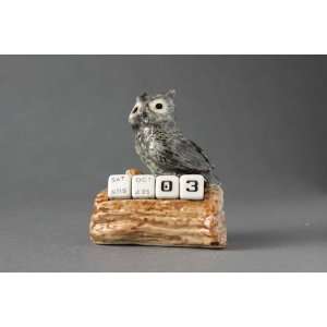   Miniature Porcelain Animal OWL CALENDAR   CAL308 Toys & Games
