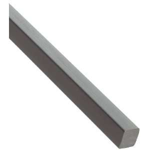 PVC Type 1 Square Bar, Smooth, ASTM D1784, Gray, 1 Thick, 1 Width, 5 