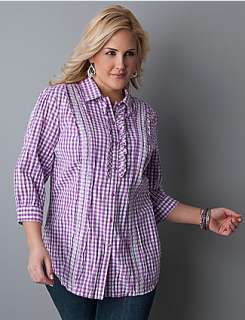   product,entityNameGingham crinkle button front tunic