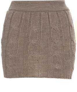 Stone (Stone ) Cable Knitted Skirt  202989016  New Look