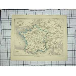  ANTIQUE MAP c1790 c1900 FRANCE PARIS MEDITERRANEAN