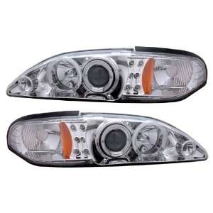  94 98 Ford Mustang Clear LED Halo Headlights: Automotive