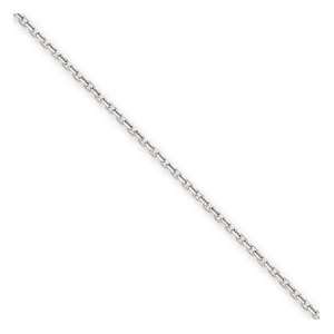    14k Gold White Gold .75mm D/C Cable Chain 16 Inches Jewelry