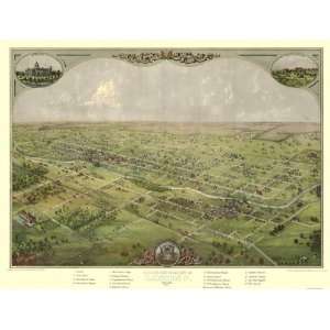 LANSING MICHIGAN (MI) PANORAMIC MAP BY A. RUGER 1866:  Home 
