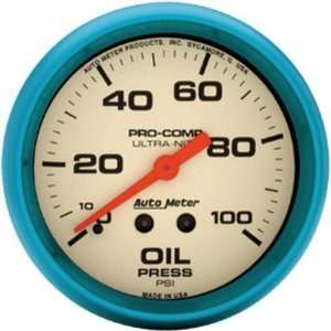  Auto Meter 4521 Ultra Nite 2 5/8 0 100 PSI Mechanical Oil 