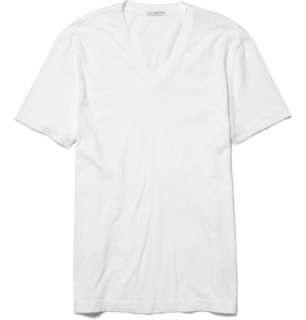   Clothing  T shirts  V necks  V Neck Cotton Jersey T shirt