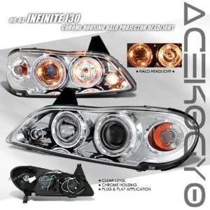 Infiniti I35 Headlights Chrome Clear Dual Halo Pro Headlights 2000 
