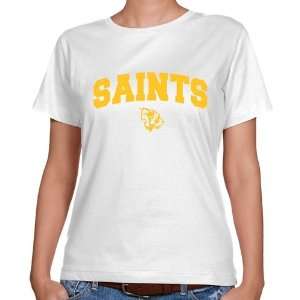 Siena Saints Ladies White Logo Arch Classic Fit T shirt   