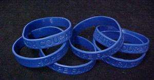 Colorectal Cancer Bracelets Blue Silicone 6 pc Lot New  