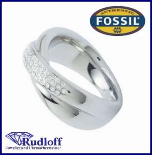 FOSSIL Damen Stahl Ring JF86501 Edelstahl Größe 18  