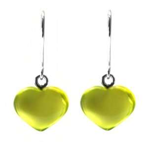  Caribbean Amber and Sterling Silver Heart Earings On Sale 