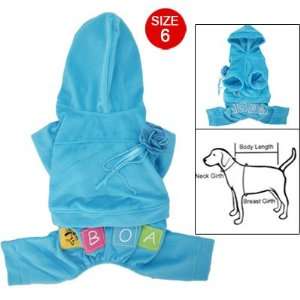   Blue Hooded Shirt w Pants Dog Romper Pet Apparel Size 6