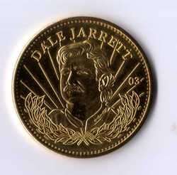 1997 PINNACLE MINT #03 D JARRETT 24K GOLD PLATED COIN  