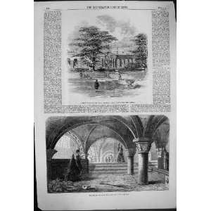  1861 Ancient Crypt York Cathedral Ruins Titian Galley 