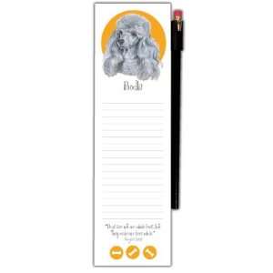   Refrigerator Note Pad with Pencil, Dog Breeds, Poodle