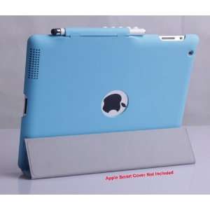 com iPad 2 Blue Protective Back Cover with Sticky stylus pen (Stylus 