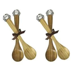  Crab Bamboo Serving Spoon, Set of 4