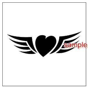  HEART WITH WINGS WHITE VINYL DECAL STICKER: Everything 