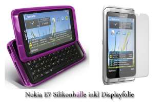 Silikonhülle für Nokia E7 Silikontasche + Folie Purple  